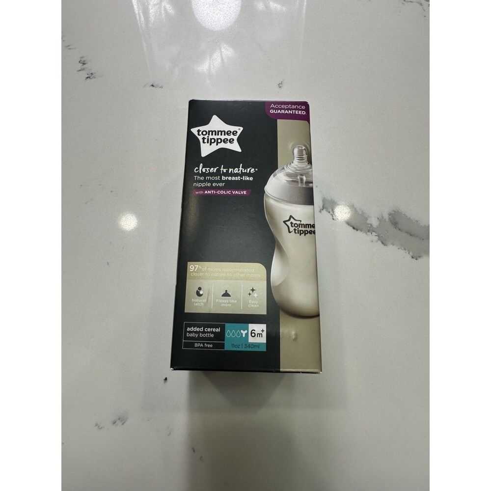 Tommee Tippee Added Cereal Baby Bottle 6m+ 11oz Anti-Colic Valve Breast-Like